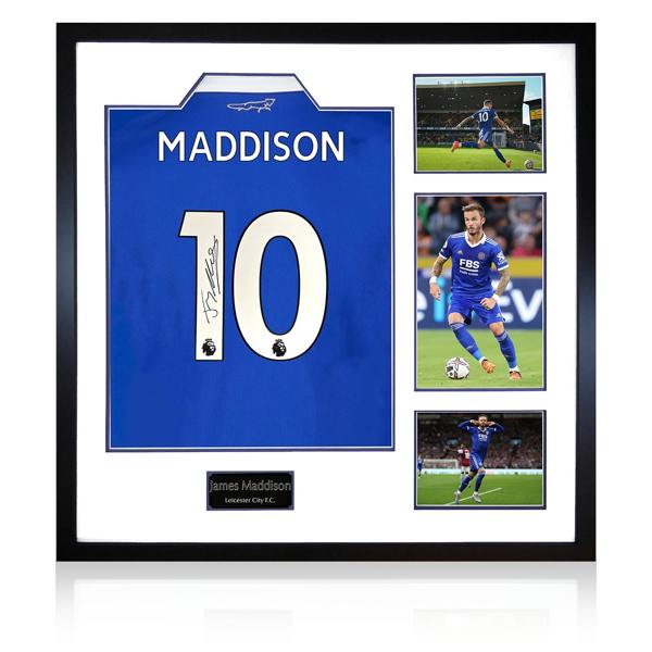 James Maddison Signed Leicester City Shirt Elite Frame