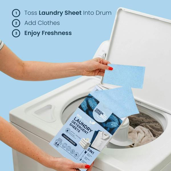 Green Edge 360 Ocean Breeze Eco Friendly Laundry Detergent Sheets
