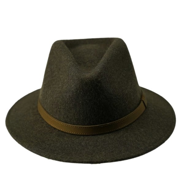 Gamble & Gunn Settler Fedora - Dark Brown With Feather 2