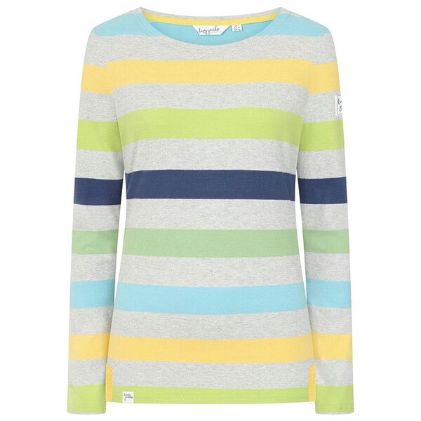 Lazy Jacks LJ97M - Long Sleeve Multi Striped Breton - Winter Greens