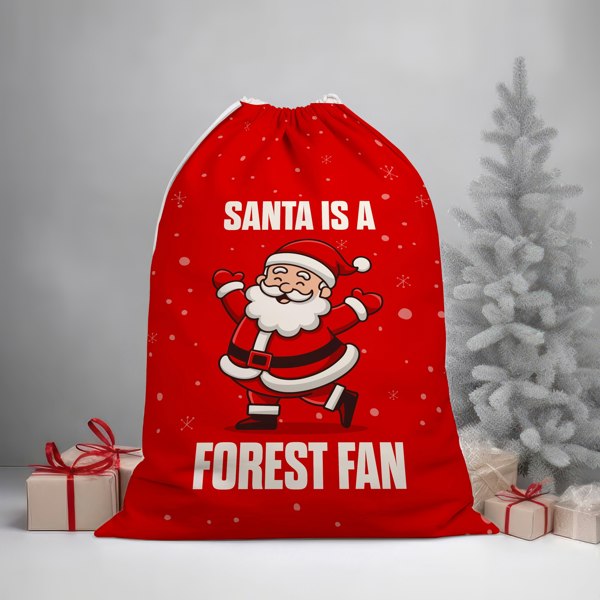 BritishmadeGifts Santa is a Forest Fan - Football Fan Santa Sack