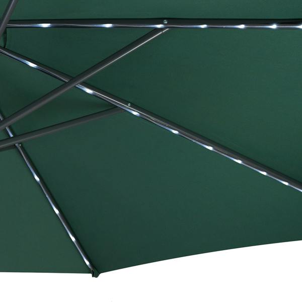 Jardi LED Cantilever Parasol 3m With Square Base – Green