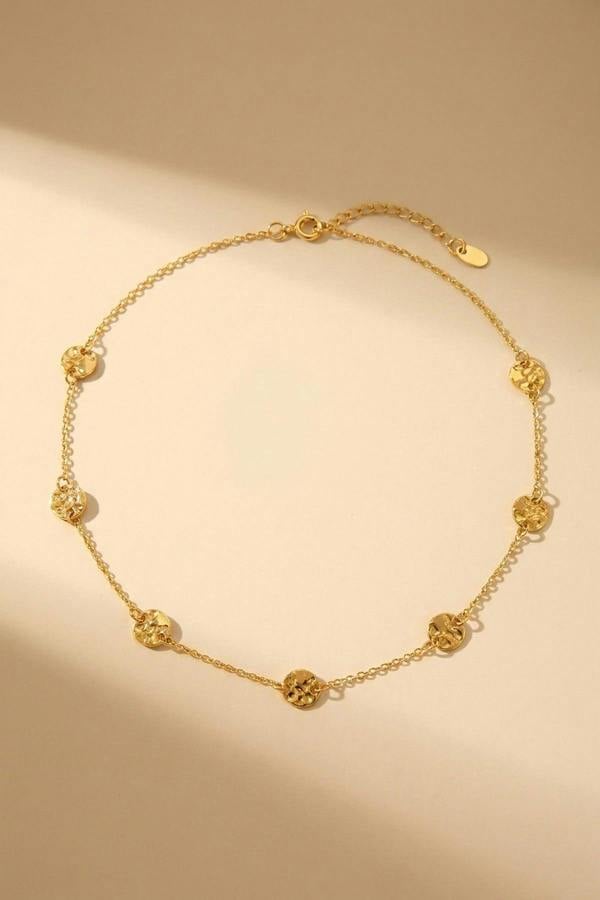 ARIIRA Isadora Hammered Disc Station Necklace