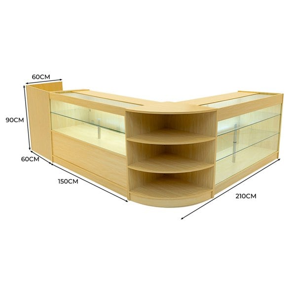 Monstershop Theia LED Shop Counter Set K1500, C1500, TB60 & LM60 - Maple