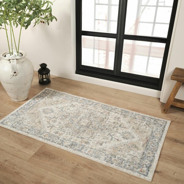 Livabliss Lillian LLL2328 Washable Blue Brown Traditional Vintage Boho Rug