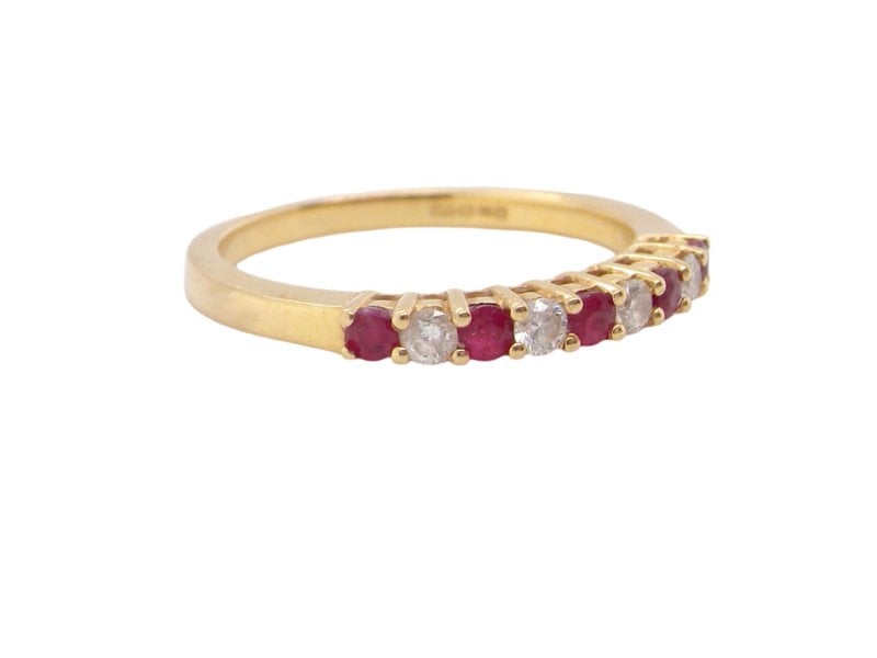 Vintage Tom A half hoop Ruby and Diamond Eternity ring