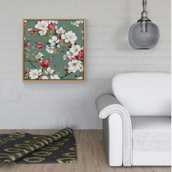 Warren Reed Pink And White Blossom Framed Canvas