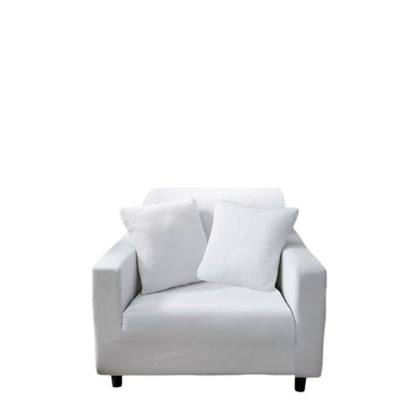 Anyhouz Anyseat 1 Seater Sofa Cover Plain White Style and Protection For Living Room Sofa Chair Elastic Stretchable Slipcover