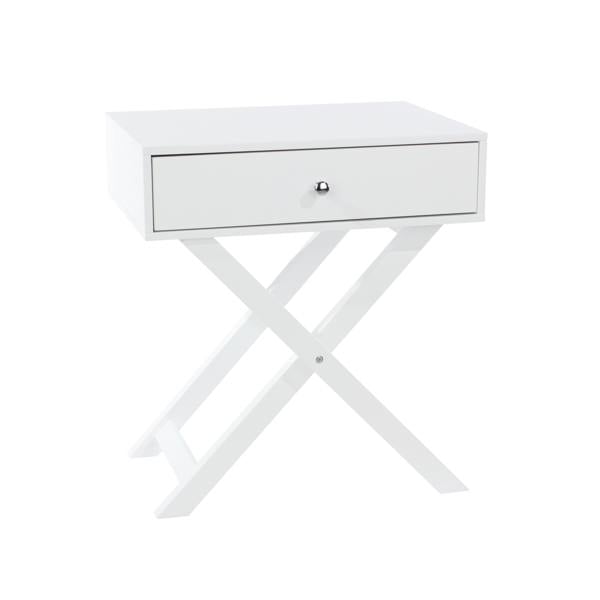Core Products Set of 2 Options Shaker 1-Drawer X-Leg White Bedside Cabinets