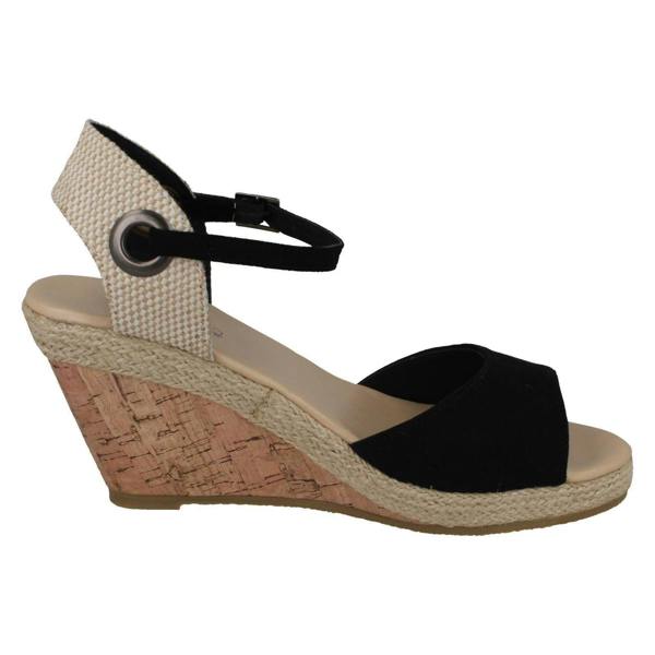 Spot On Ladies Spot On Cork Wedge Sandals F2265