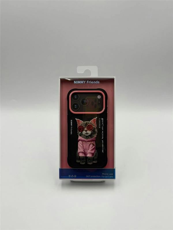 Nimmy Friends Nimmy Glasses Cool Cat Case with MagSafe for iPhone 17 Pro 6.3" Black Pink - N-YJ-IP17-018
