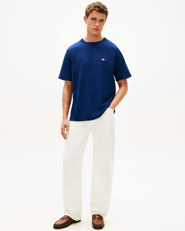 Tommy Hilfiger Tommy Flag Elevated Mens T-Shirt - Carbon Navy | CHO | Designer Mens Short Sleeve T-Shirts & Tops