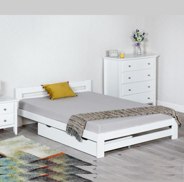 Mission TM Xiamen Pine Bed - White/Grey, 4 Sizes