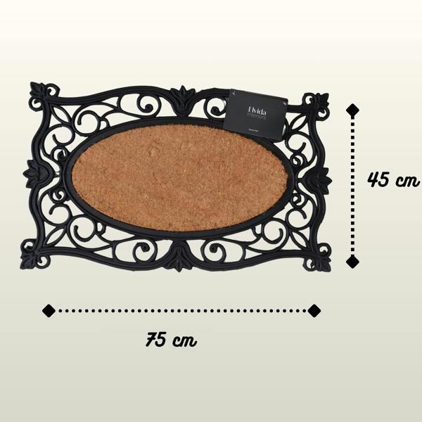 Elvida Interiors Coir Rubber Wrought Effect Door Mat – Natural Finish