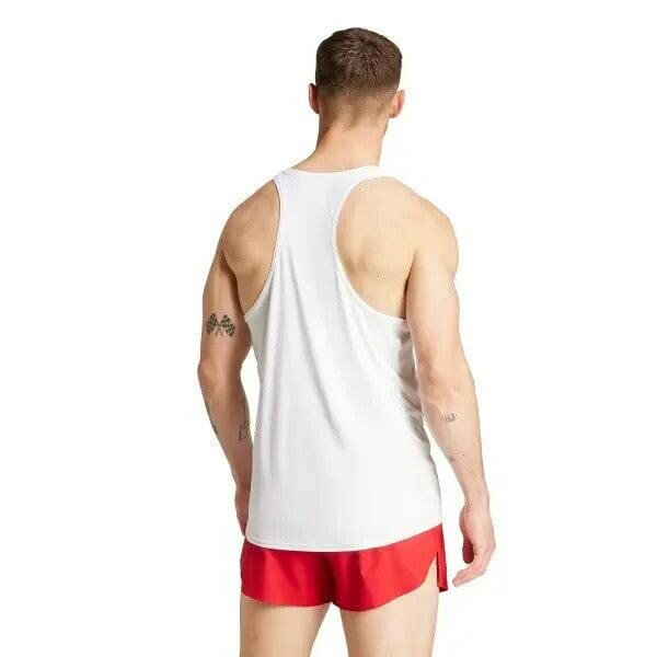 Adidas Adizero Essentials Mens Running Singlet Vest White IX2853