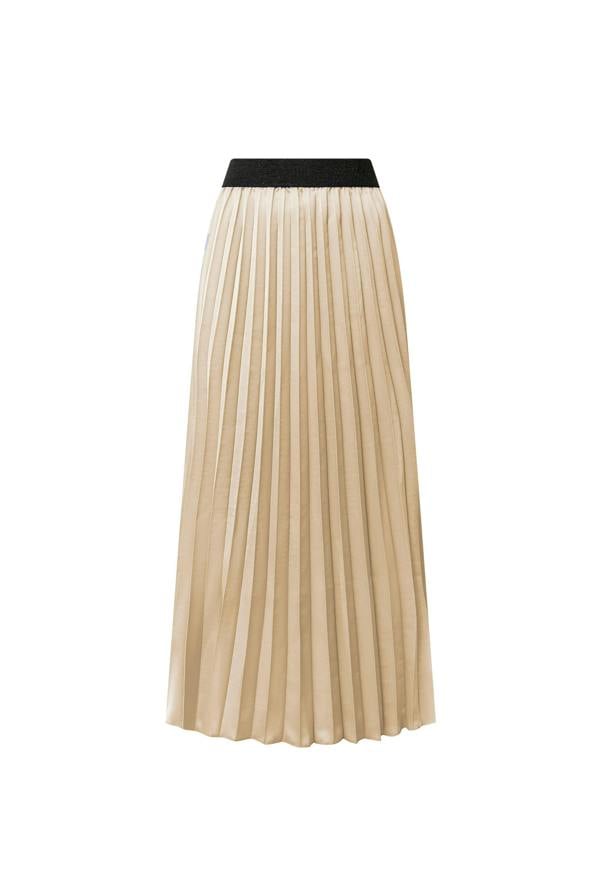 James Lakeland Beige Pleated Maxi Skirt