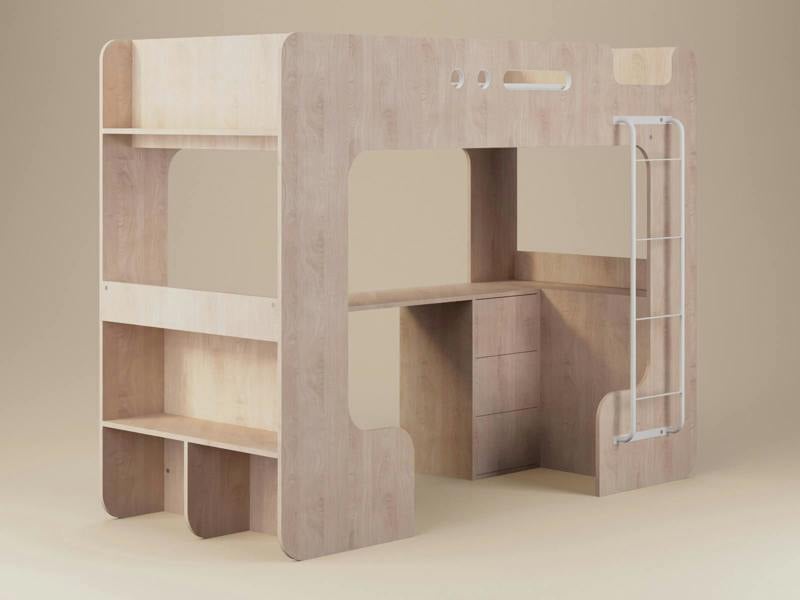 Flair Jaxx High Sleeper with Desk Oak