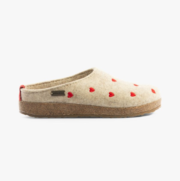 Haflinger CUORICINI Womens Felt Clogs Grey