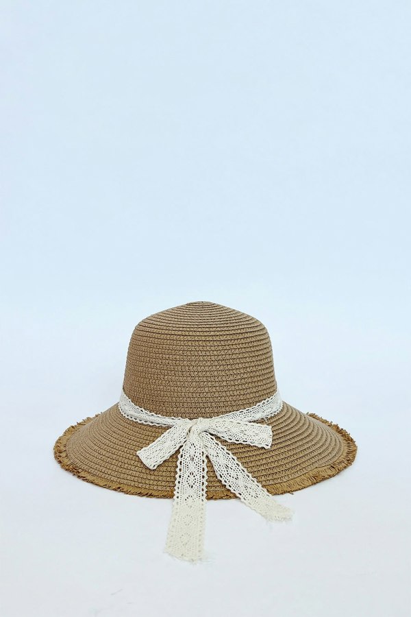 Lace Ribbon Straw Sun Hat - svnx