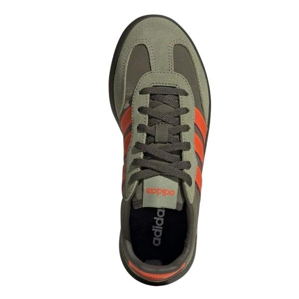 Adidas Childrens/Kids Barreda Leather Platform Trainers - Olive/Orange - 