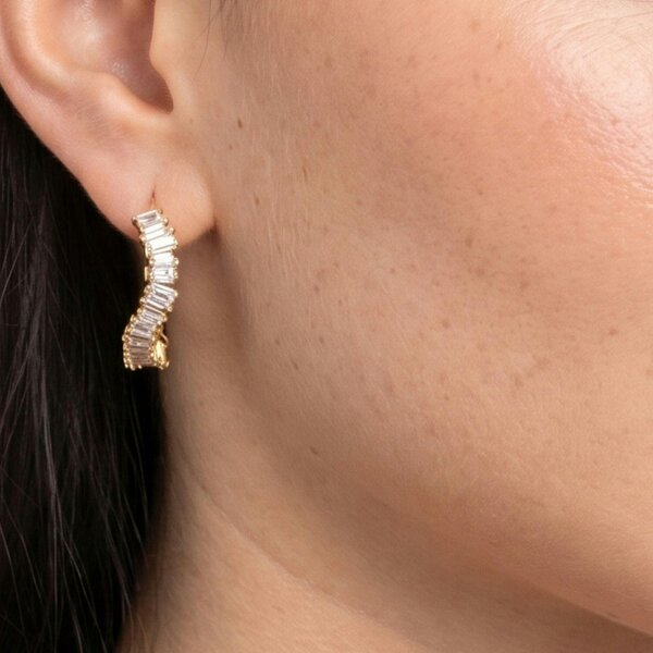 Uchi & Soto Nami Gold Stone Wave Earrings