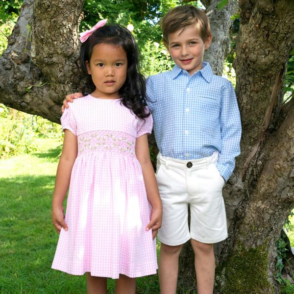Rachel Riley Pink Gingham Smocked Dress