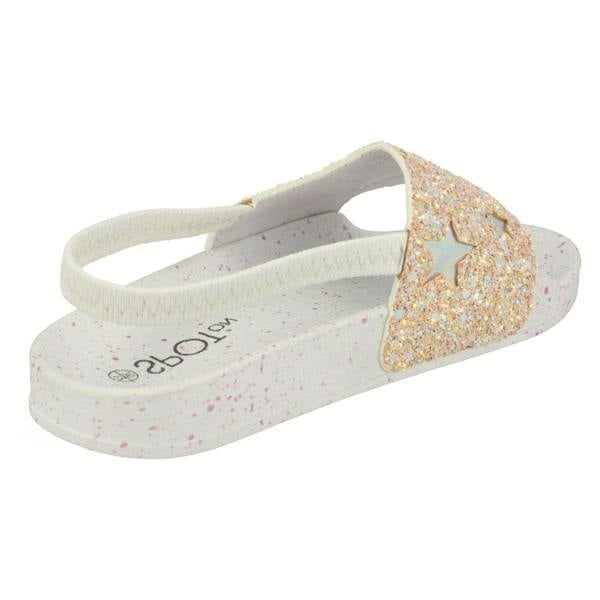 Spot On Girls Spot On Slingback Glitter Sliders
