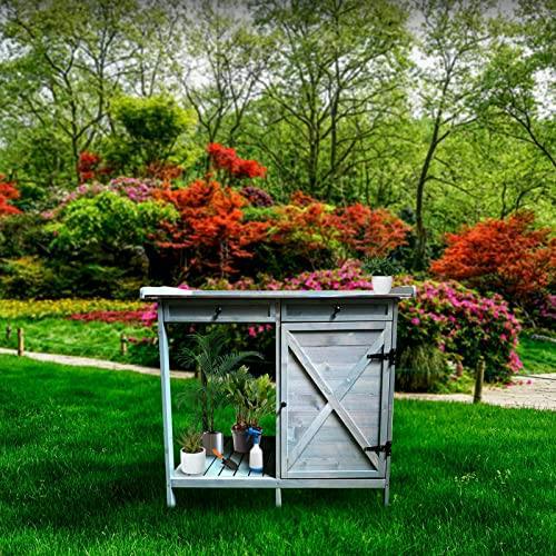 HYGRAD BUILT TO SURVIVE Large Wooden Potting Bench with Drawers & Cabinet | HYGRAD®