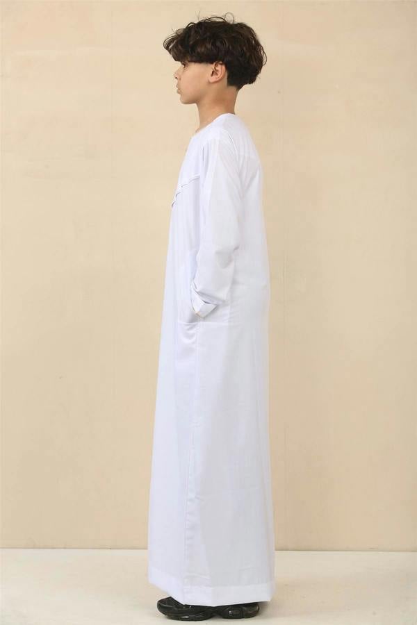 Infinity Leather Kid's Boys Omani Eid Thobe  Saudi Emirati Jubba Robe