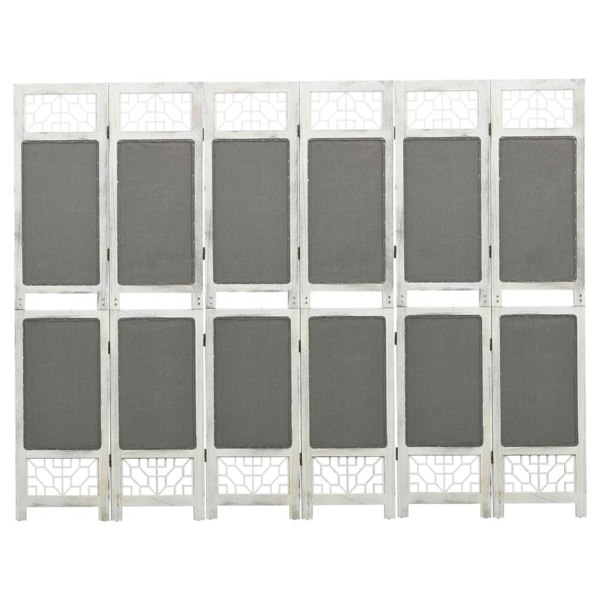 Berkfield 6-Panel Room Divider Grey 210x165 cm Fabric