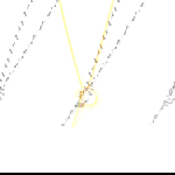 Say It With Luxe CZ Initial Necklace - Yellow Gold Plated