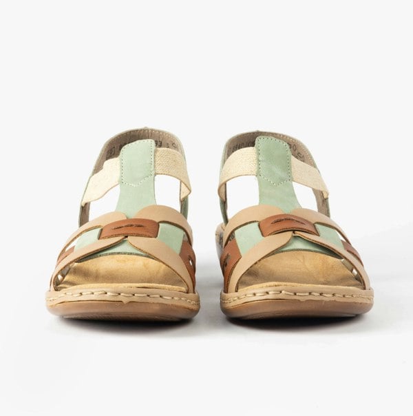 Rieker 65918-52 Womens Sandals - Green Combination