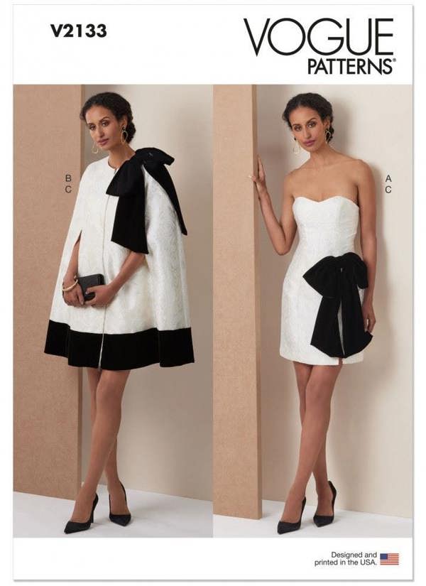 Vogue Sewing Pattern 2133, Dresses, Capes for Women, H5 (6-8-10-12-14) - Advanced