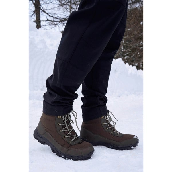 Mountain Warehouse Mens Ohio Fleece Lined Snow Boots - Brown