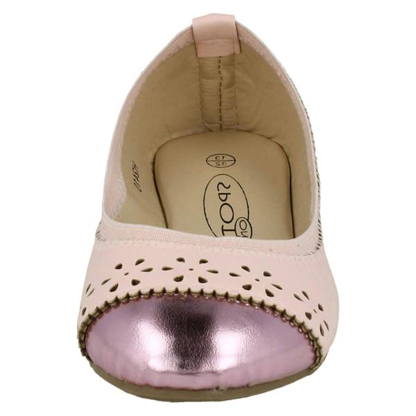 Spot On Girls Spot On Metallic Toecap Ballerina Shoes H2410