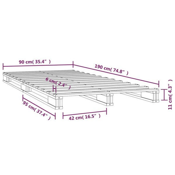 Berkfield Pallet Bed 90x190 cm Single Solid Wood Pine