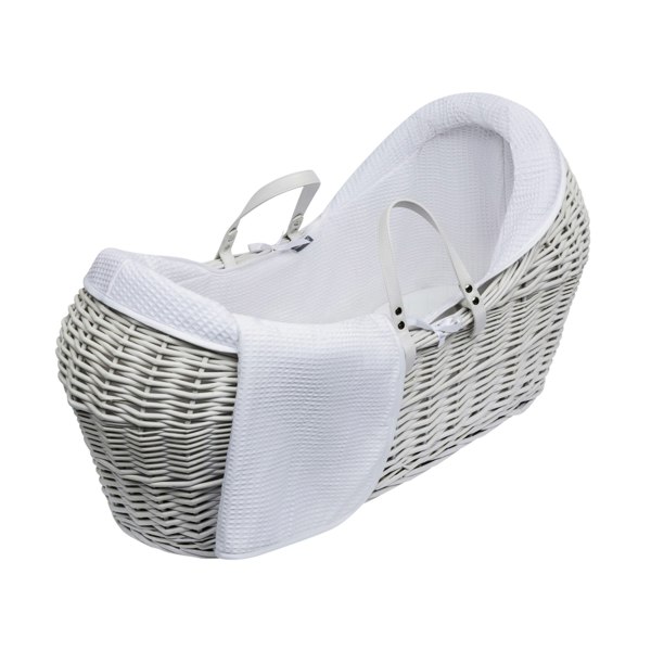 Kinder Valley White Waffle Pod Moses Basket Bedding Set