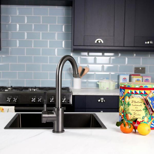 Flode kraft Solo | Industrial Style Single Lever 3 in 1 Instant Boiling Tap | Gun Metal Finish