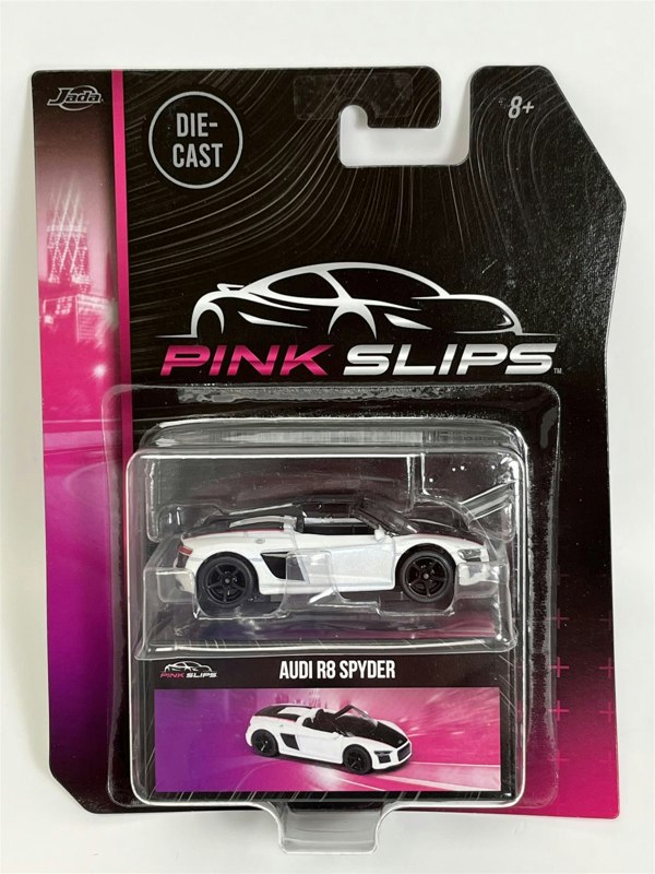 Jada Audi R8 Spyder White 1:64 Scale Pink Slips Jada 213291000