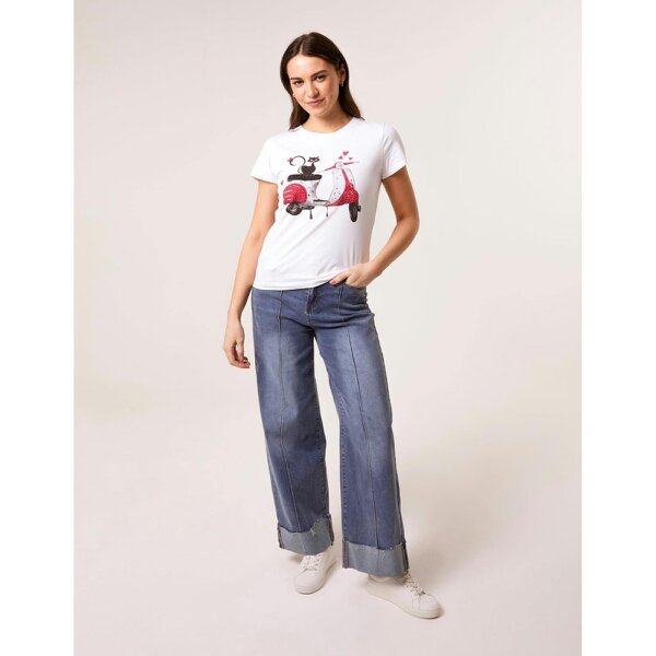 Blue Vanilla Printed Cat T-Shirt