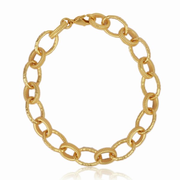 Lila Rasa Oval Hammered Link Bracelet