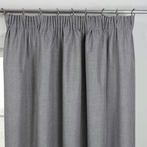 Eclipse Blackout Pencil Pleat Curtains - Pewter
