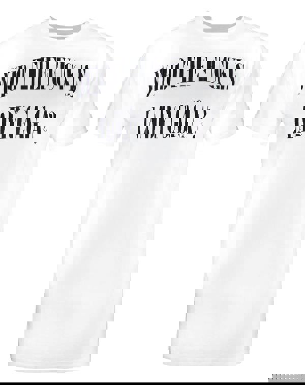 Blood is the New Black Mens White Gaga Text Short Sleeved T-Shirt