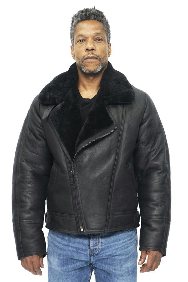 Infinity Leather Mens Sheepskin Leather WW2 Bomber Jacket-Tucson