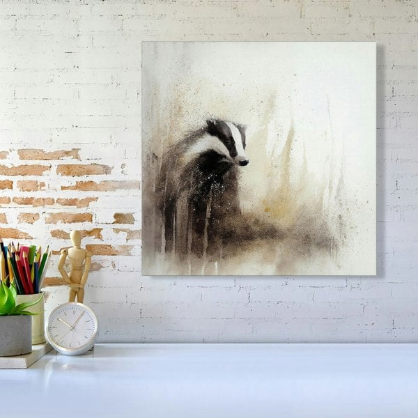 Warren Reed Badger Watercolour Canvas