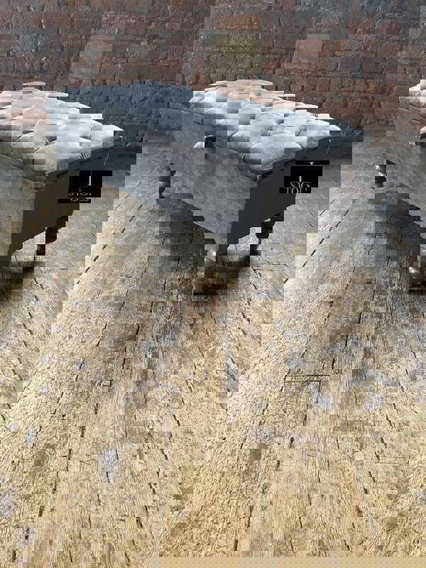 Dark Grey Ottoman Coffee Table Storage Bench | Dark Grey Pouffe - ISTOOLS