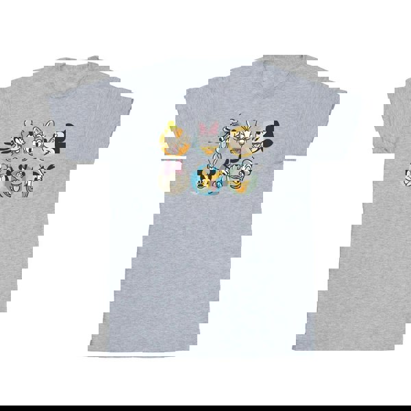 Disney Mens Mickey Mouse And Friends Faces T-Shirt - Sports Grey