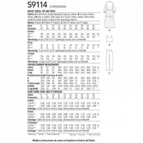 Simplicity Sewing Pattern 9114, Dresses, Tops, Trousers for Women, H5 (6-8-10-12-14) - Intermediate
