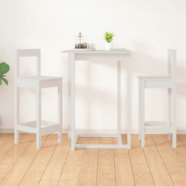 Berkfield Bar Chairs 2 pcs White 40x41.5x112 cm Solid Wood Pine
