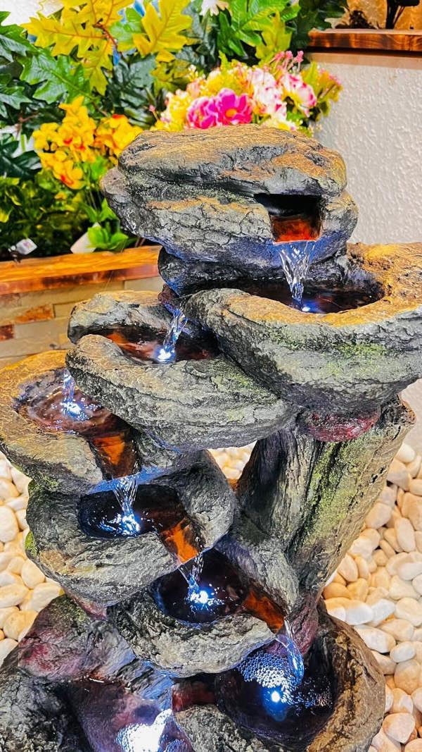 Tranquillity Water Features Harmony Rock Cascade Rock Effect Solar Water Feature